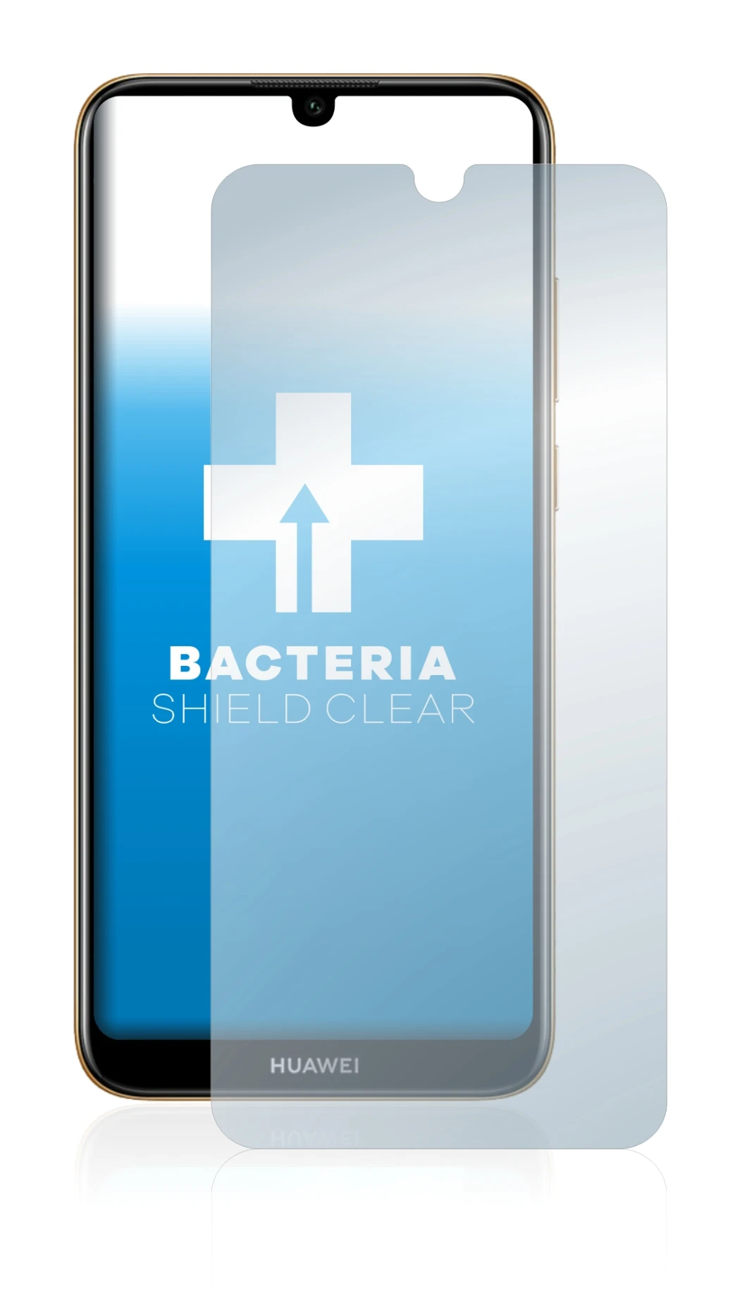 Imagen del dispositivo Huawei Y6 2019 con una amplia variedad de protectores de pantalla.