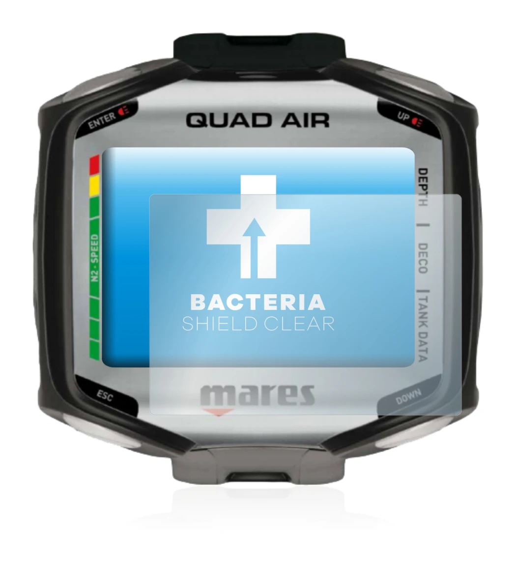 Imagen del dispositivo Mares Quad Air con una amplia variedad de protectores de pantalla.