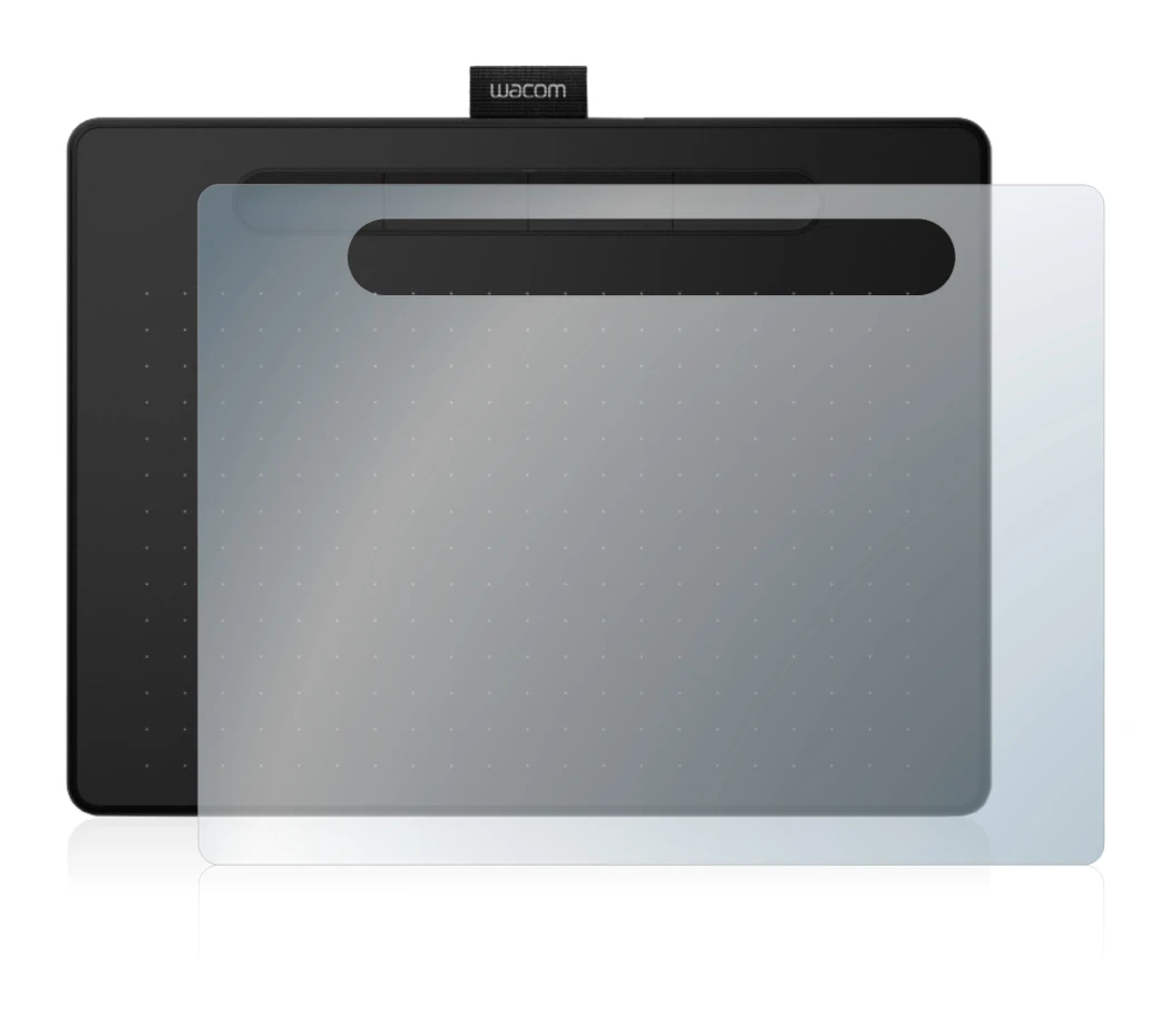 Imagen del dispositivo Wacom Intuos M con una amplia variedad de protectores de pantalla.