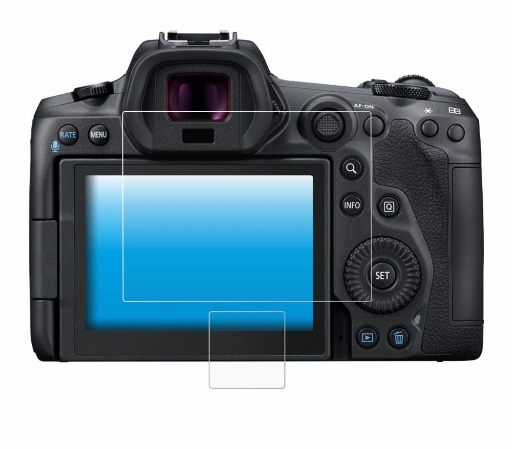 Imagen del dispositivo Canon EOS R5 con una amplia variedad de protectores de pantalla.