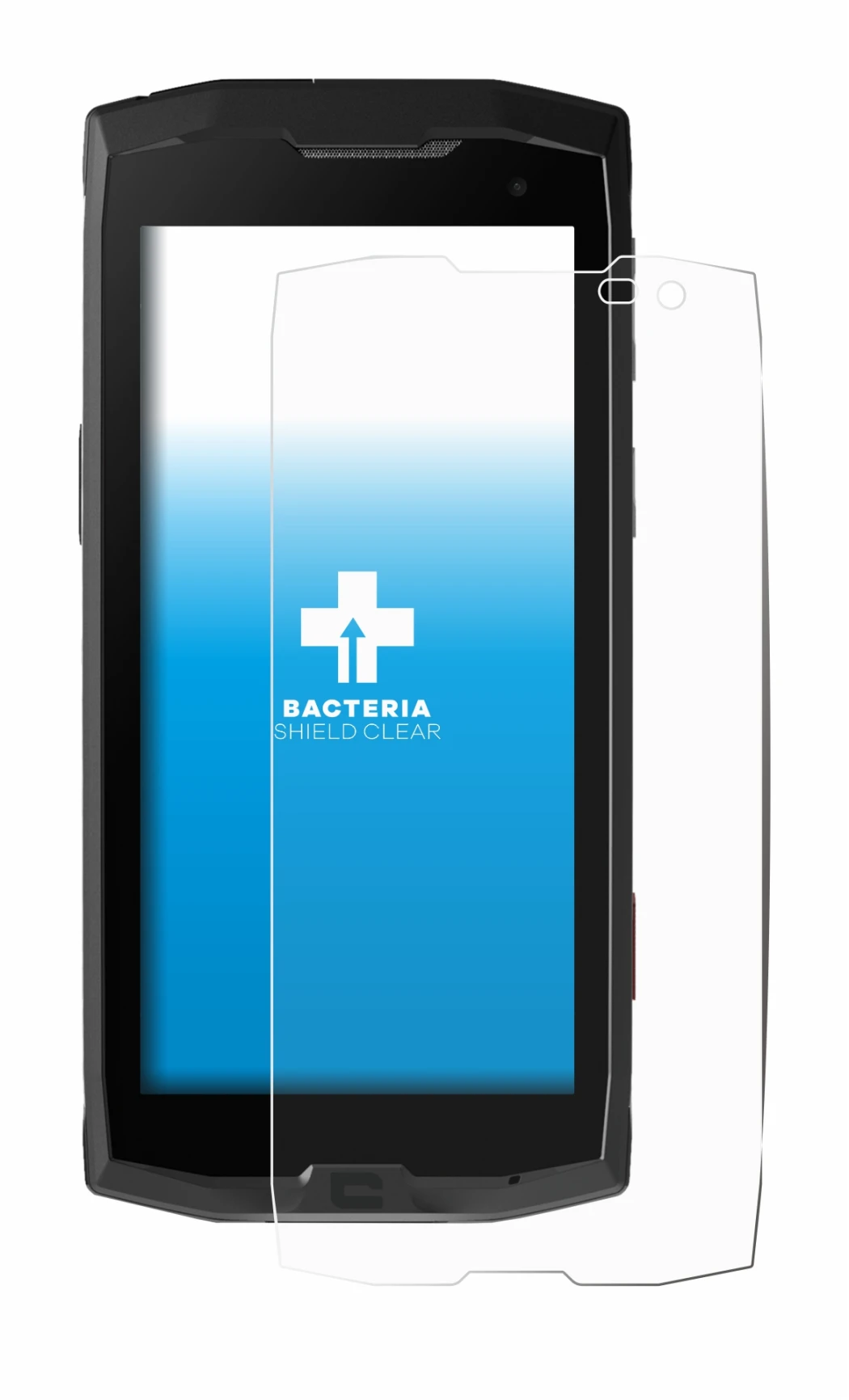 Imagen del dispositivo Crosscall Core M4 con una amplia variedad de protectores de pantalla.