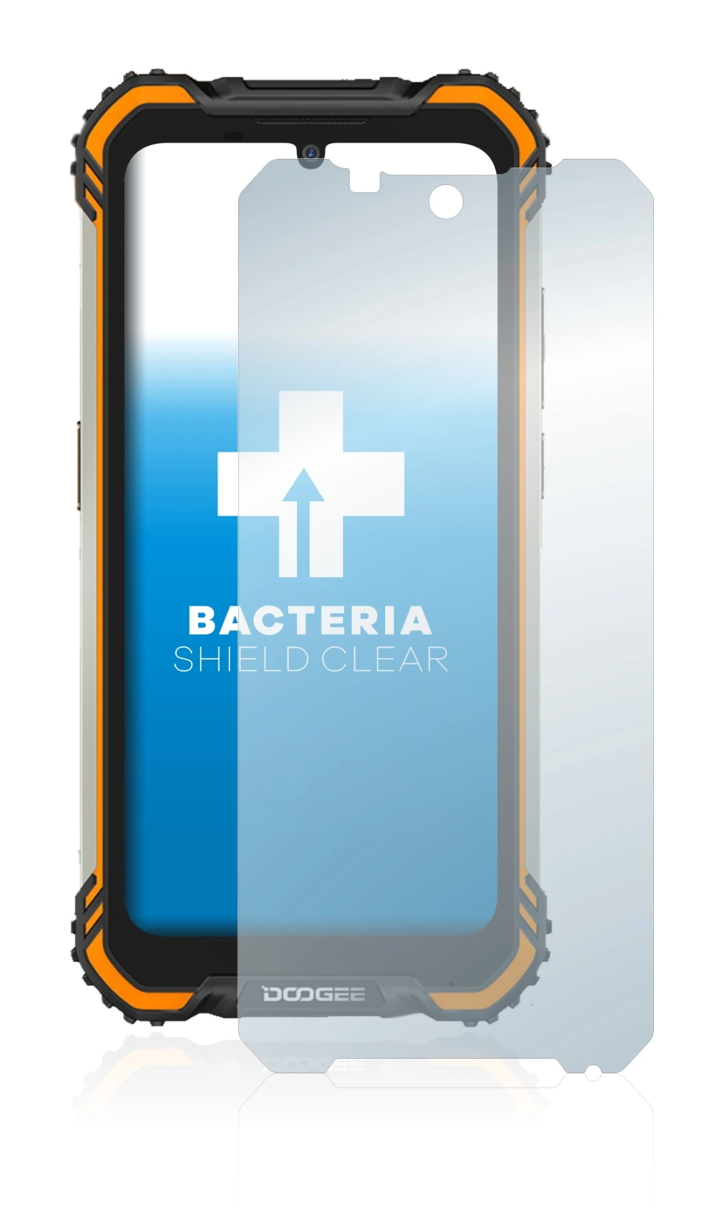 Imagen del dispositivo Doogee S58 Pro con una amplia variedad de protectores de pantalla.