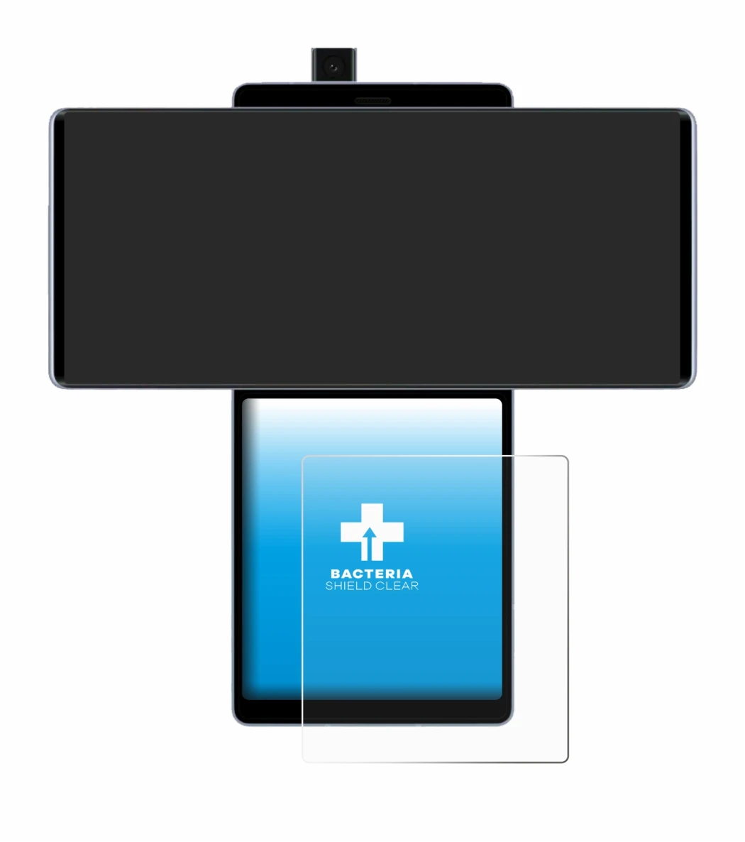 Imagen del dispositivo LG Wing (Pantalla trasera) con una amplia variedad de protectores de pantalla.