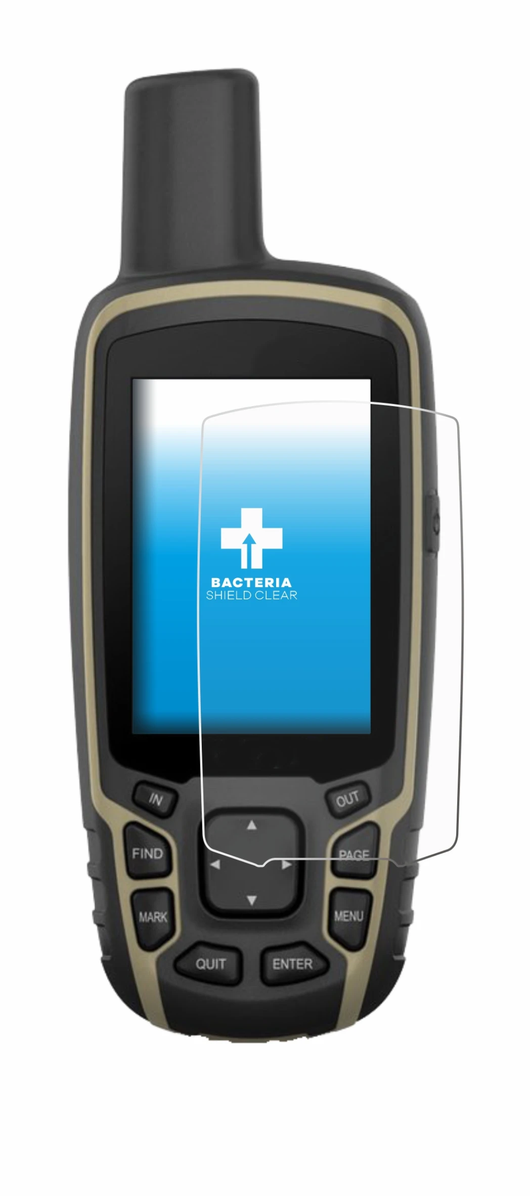 Imagen del dispositivo Garmin GPSMAP 65s con una amplia variedad de protectores de pantalla.