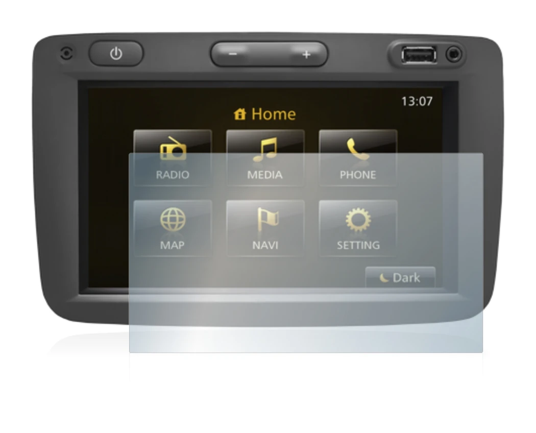 Imagen del dispositivo Dacia Duster 2 2019 Infotainment System con una amplia variedad de protectores de pantalla.