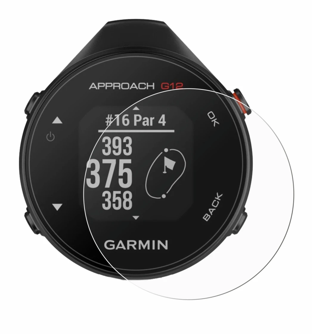 Imagen del dispositivo Garmin Approach G12 con una amplia variedad de protectores de pantalla.