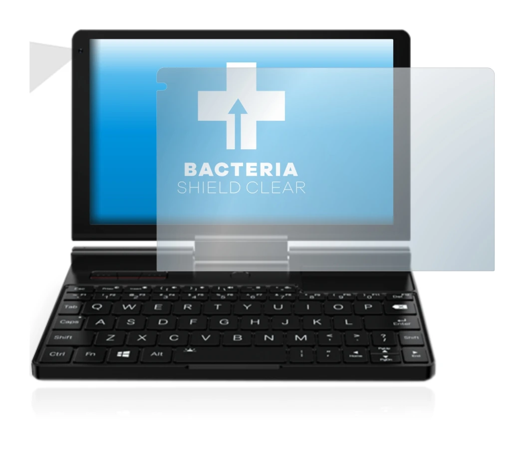 Imagen del dispositivo GPD Pocket 3 con una amplia variedad de protectores de pantalla.
