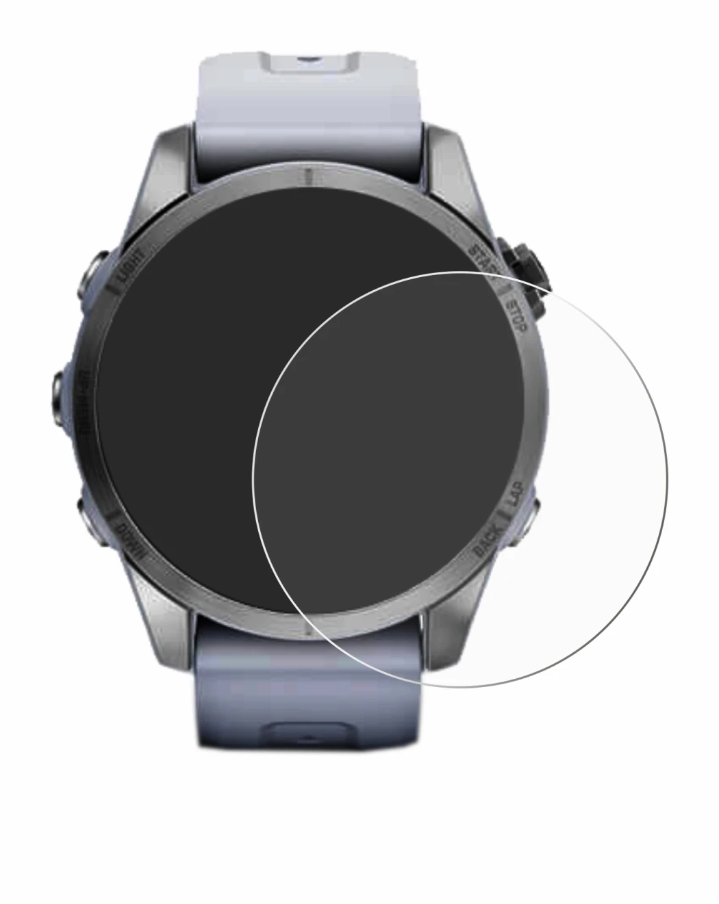 Imagen del dispositivo Garmin Fenix 7S (42 mm) con una amplia variedad de protectores de pantalla.