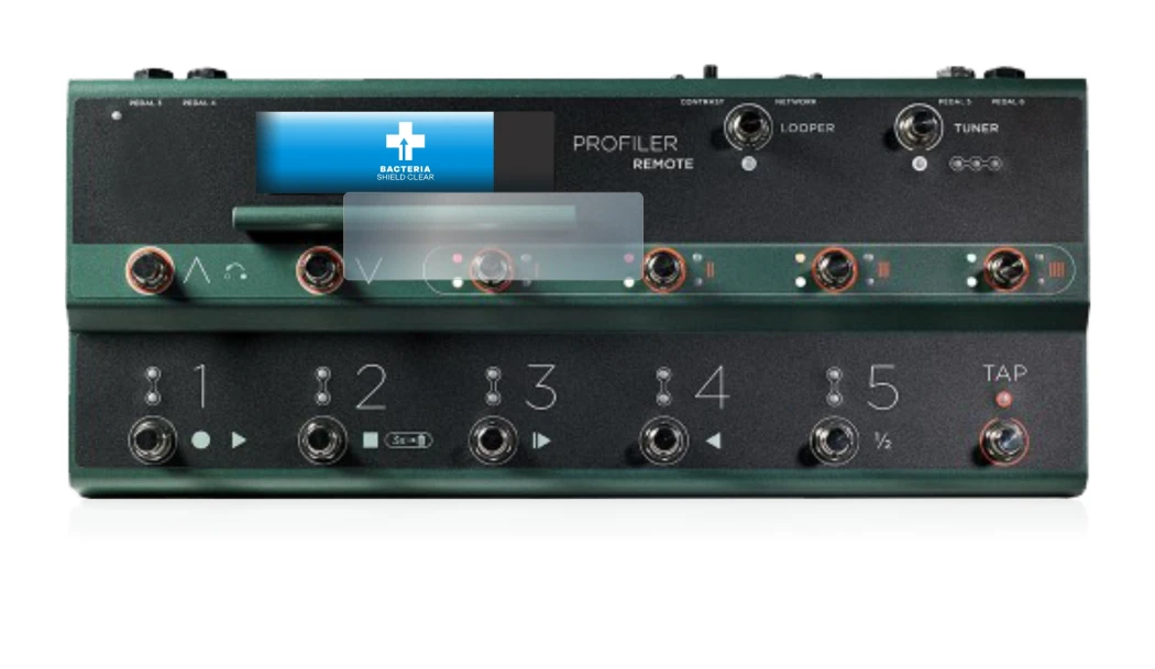 Imagen del dispositivo Kemper Profiler Remote con una amplia variedad de protectores de pantalla.