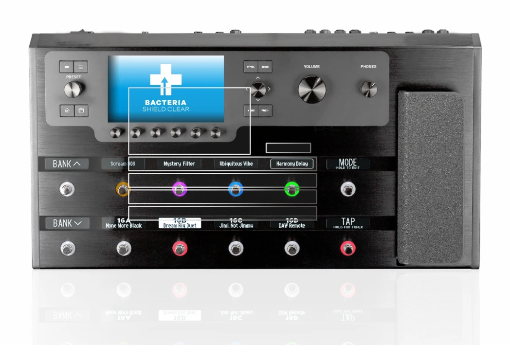 Imagen del dispositivo Line 6 Helix Floor con una amplia variedad de protectores de pantalla.
