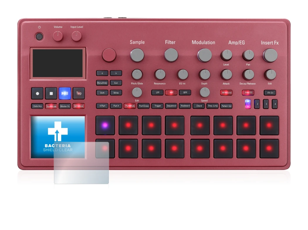 Imagen del dispositivo KORG electribe Sampler con una amplia variedad de protectores de pantalla.