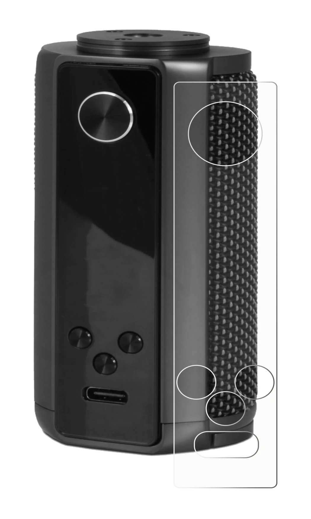 Imagen del dispositivo Vaporesso Target 200 Mod con una amplia variedad de protectores de pantalla.