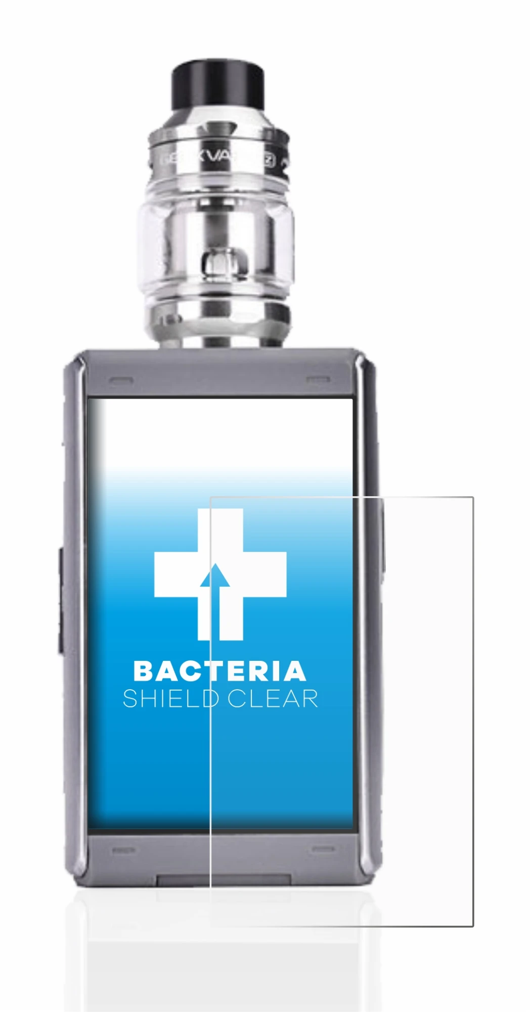 Imagen del dispositivo GeekVape T200 con una amplia variedad de protectores de pantalla.