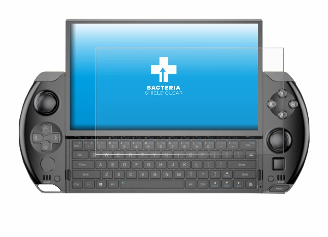 Imagen del dispositivo GPD Win 4 con una amplia variedad de protectores de pantalla.