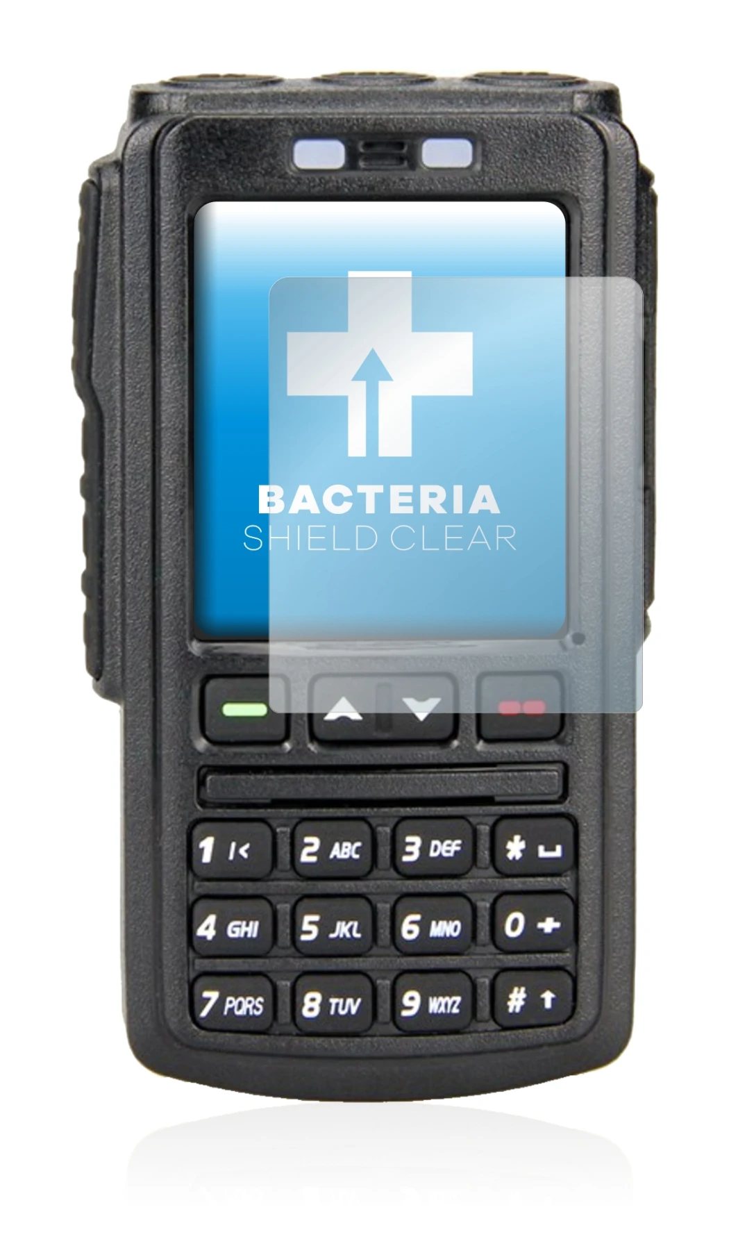 Imagen del dispositivo AnyTone BT-01 con una amplia variedad de protectores de pantalla.