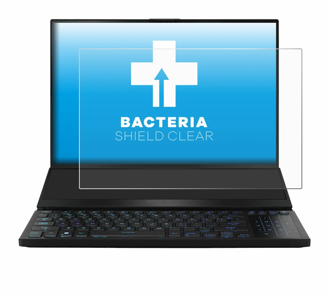 Imagen del dispositivo ASUS ROG Zephyrus Duo 16 2023 con una amplia variedad de protectores de pantalla.