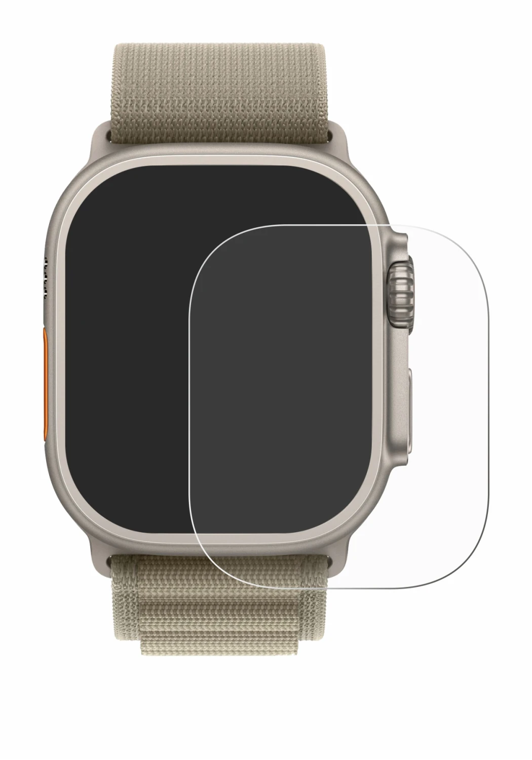 Imagen del dispositivo Apple Watch Ultra 2 (49 mm) con una amplia variedad de protectores de pantalla.