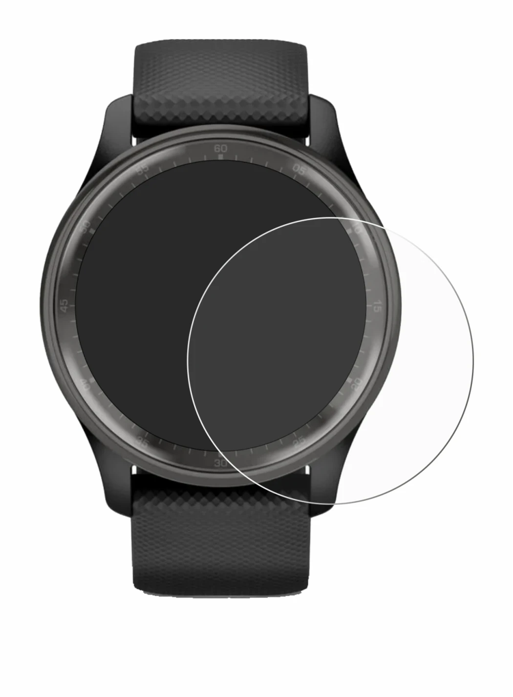 Imagen del dispositivo Garmin Vivomove Trend con una amplia variedad de protectores de pantalla.