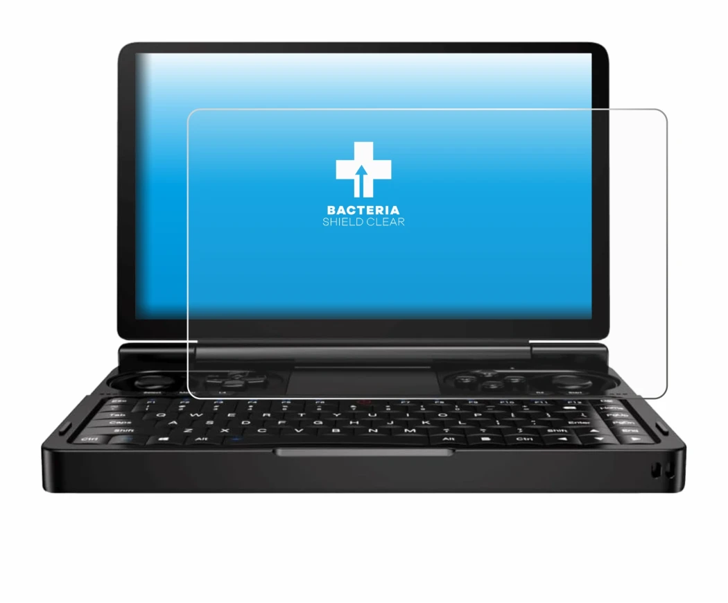Imagen del dispositivo GPD Win Mini (2024) con una amplia variedad de protectores de pantalla.