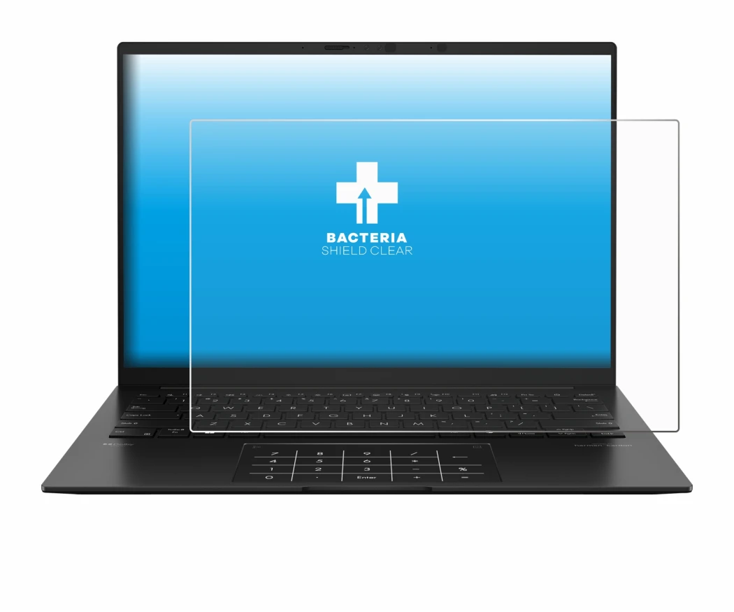 Imagen del dispositivo ASUS ZenBook 14 OLED UM3406 con una amplia variedad de protectores de pantalla.