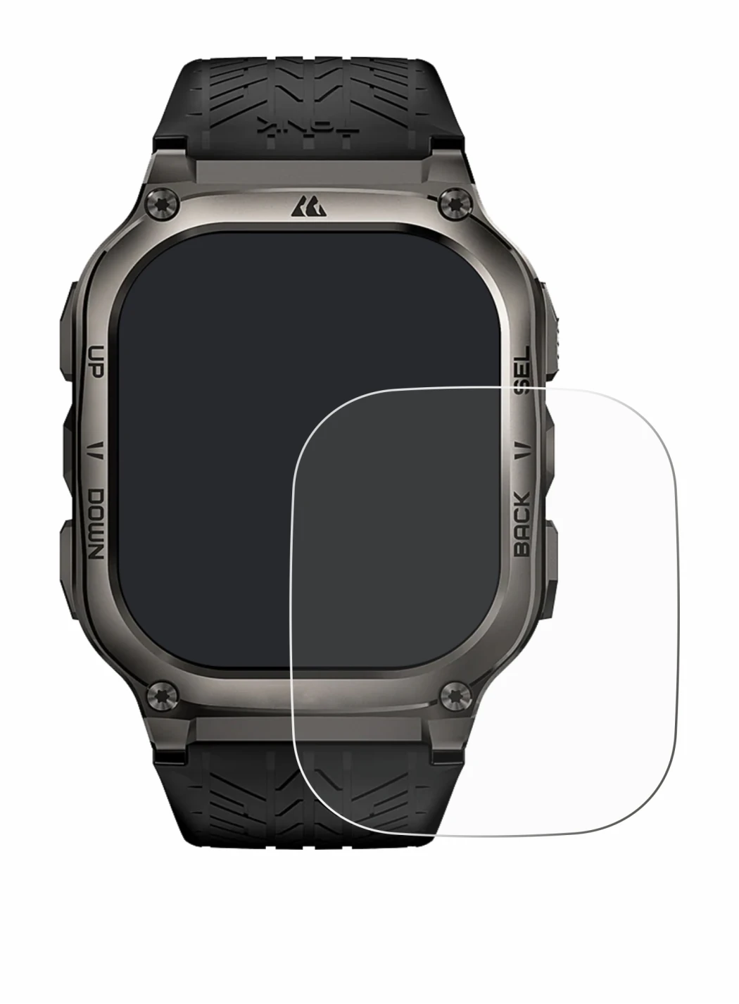 Imagen del dispositivo Kospet Tank M3 con una amplia variedad de protectores de pantalla.