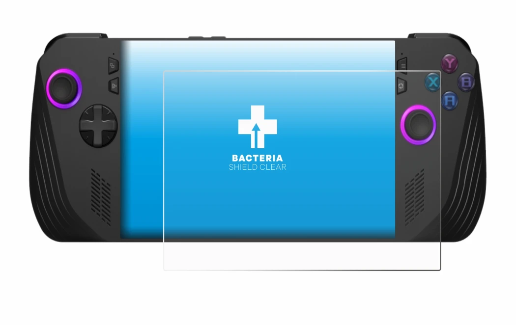 Imagen del dispositivo ASUS ROG Ally X (2024) con una amplia variedad de protectores de pantalla.