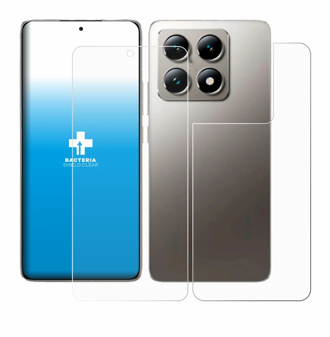 Imagen del dispositivo Xiaomi 14T (Frontal+Trasero) con una amplia variedad de protectores de pantalla.