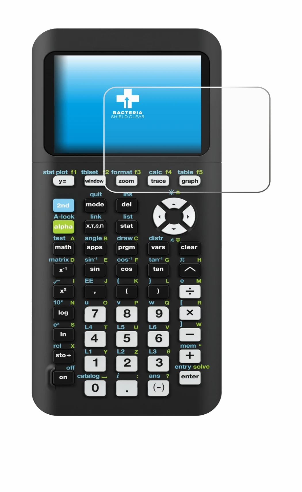 Imagen del dispositivo Texas Instruments TI-84 Plus CE-T Python con una amplia variedad de protectores de pantalla.