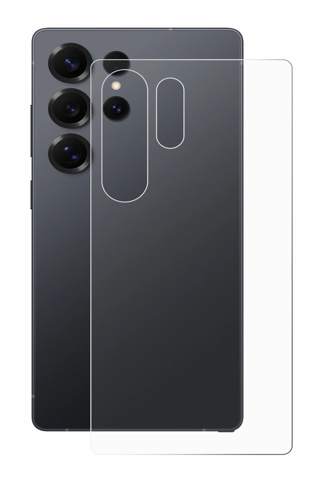 Imagen del dispositivo Samsung Galaxy S25 Ultra Enterprise Edition (Trasero) con una amplia variedad de protectores de pantall