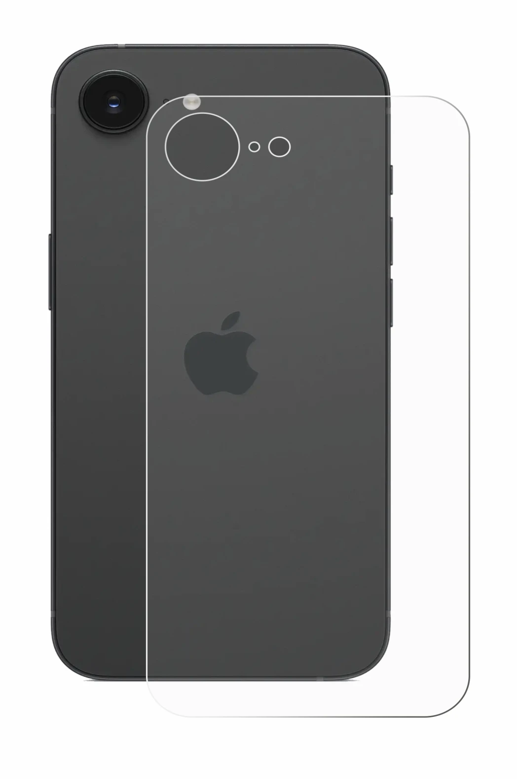 Imagen del dispositivo Apple iPhone 16e (Trasero) con una amplia variedad de protectores de pantalla.