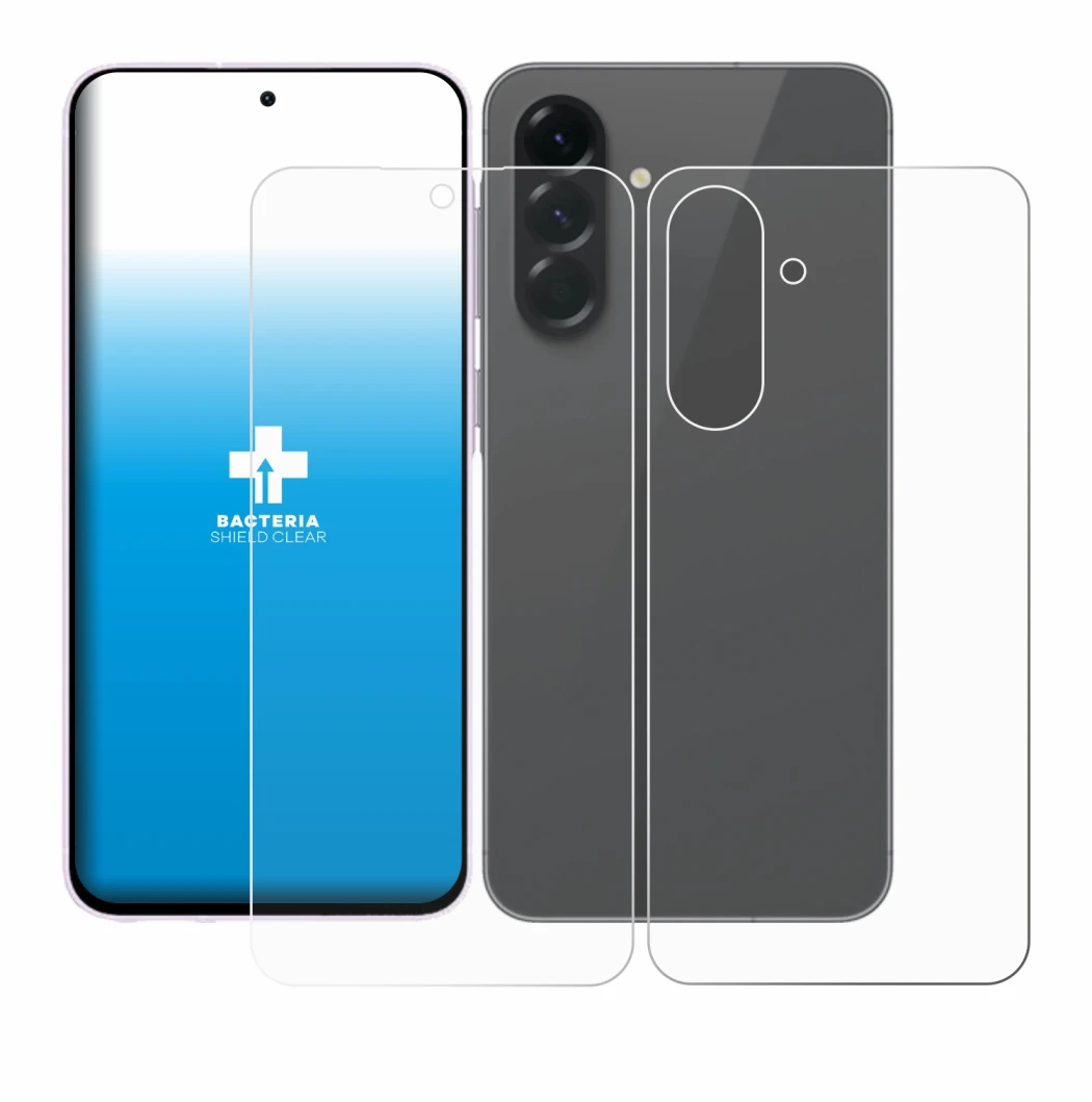 Imagen del dispositivo Samsung Galaxy A56 5G (Frontal+Trasero) con una amplia variedad de protectores de pantalla.