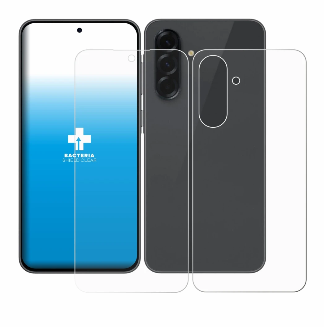 Imagen del dispositivo Samsung Galaxy A36 5G (Frontal+Trasero) con una amplia variedad de protectores de pantalla.