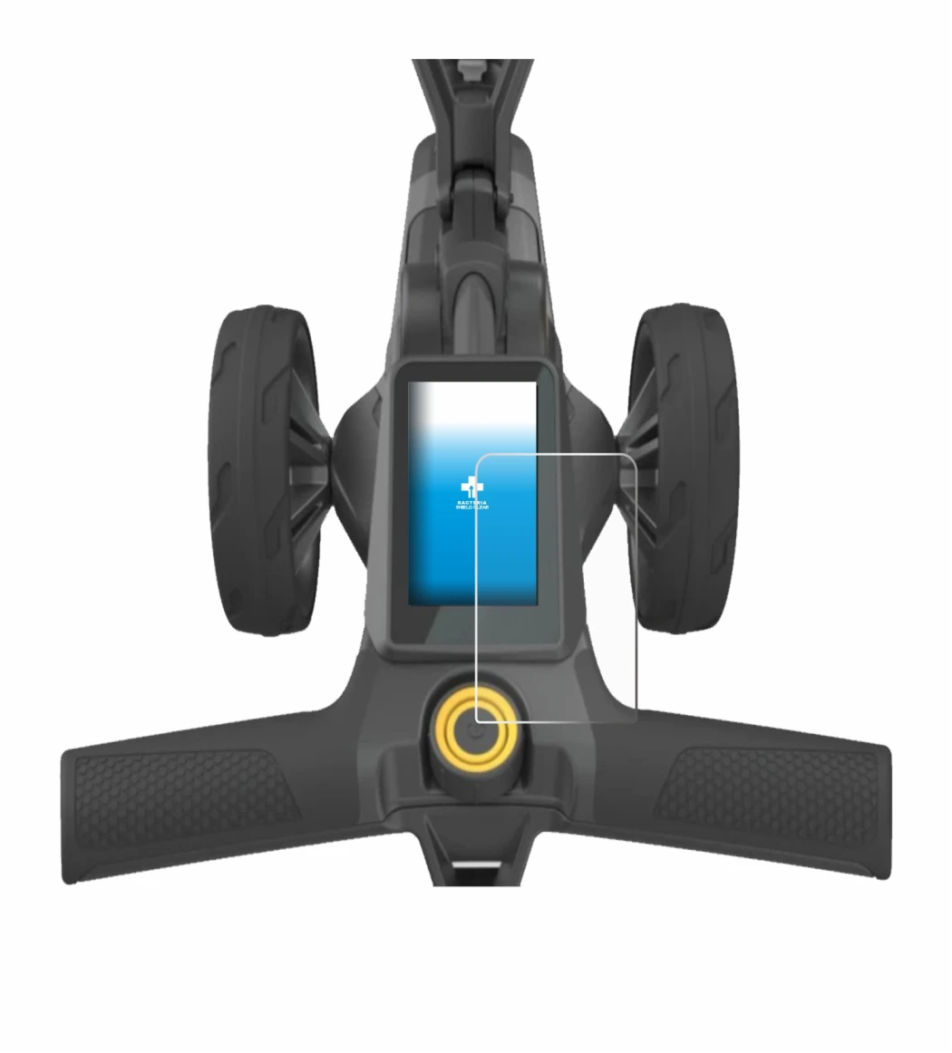 Imagen del dispositivo PowaKaddy CT10 con una amplia variedad de protectores de pantalla.