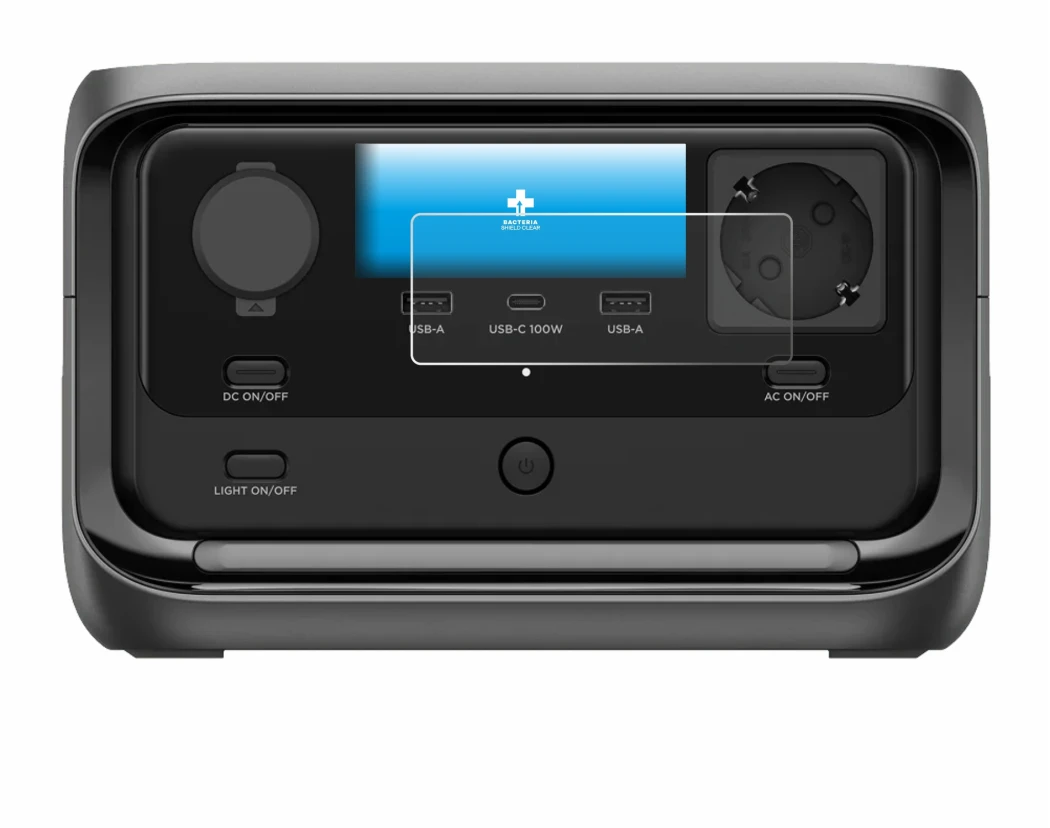 Imagen del dispositivo EcoFlow River 3 Plus con una amplia variedad de protectores de pantalla.