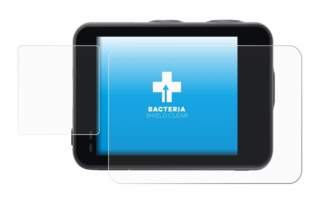 Imagen del dispositivo Akaso Brave 7 con una amplia variedad de protectores de pantalla.