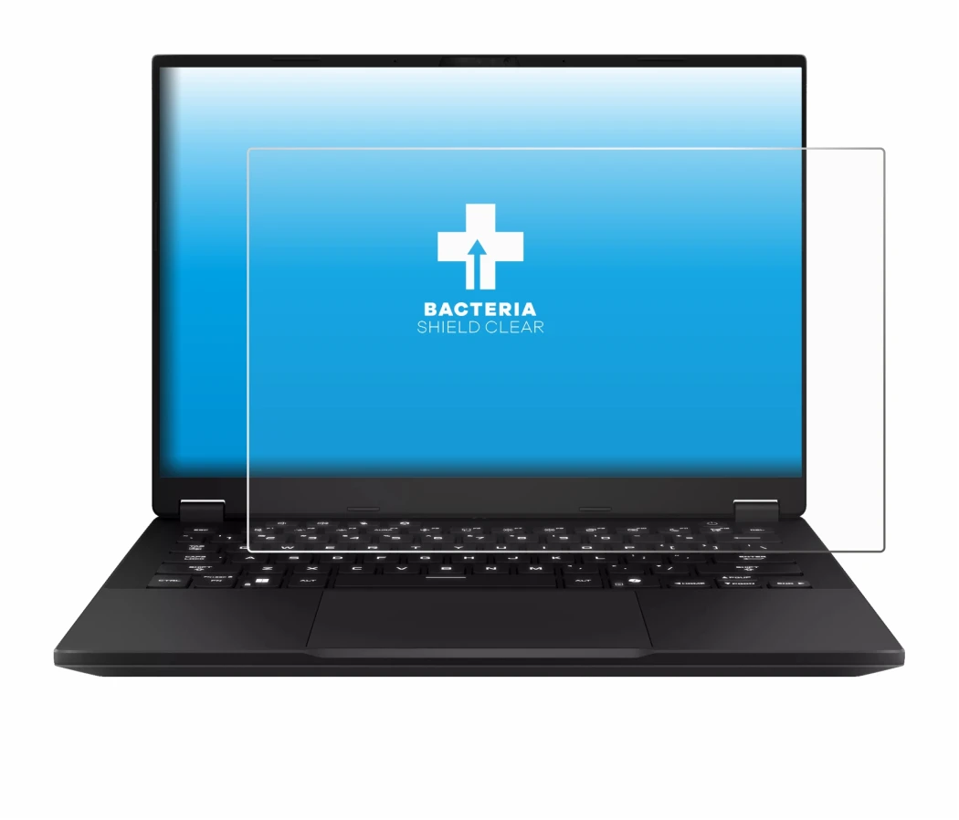 Imagen del dispositivo ASUS TUF Gaming A14 con una amplia variedad de protectores de pantalla.
