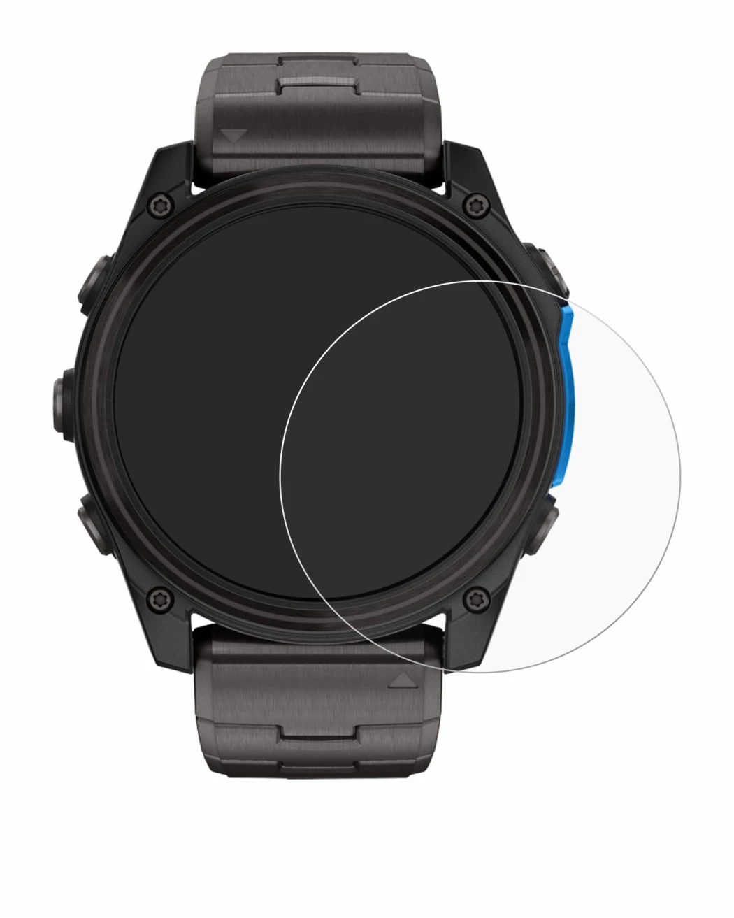 Imagen del dispositivo Garmin D2 Mach 2 (51 mm) con una amplia variedad de protectores de pantalla.