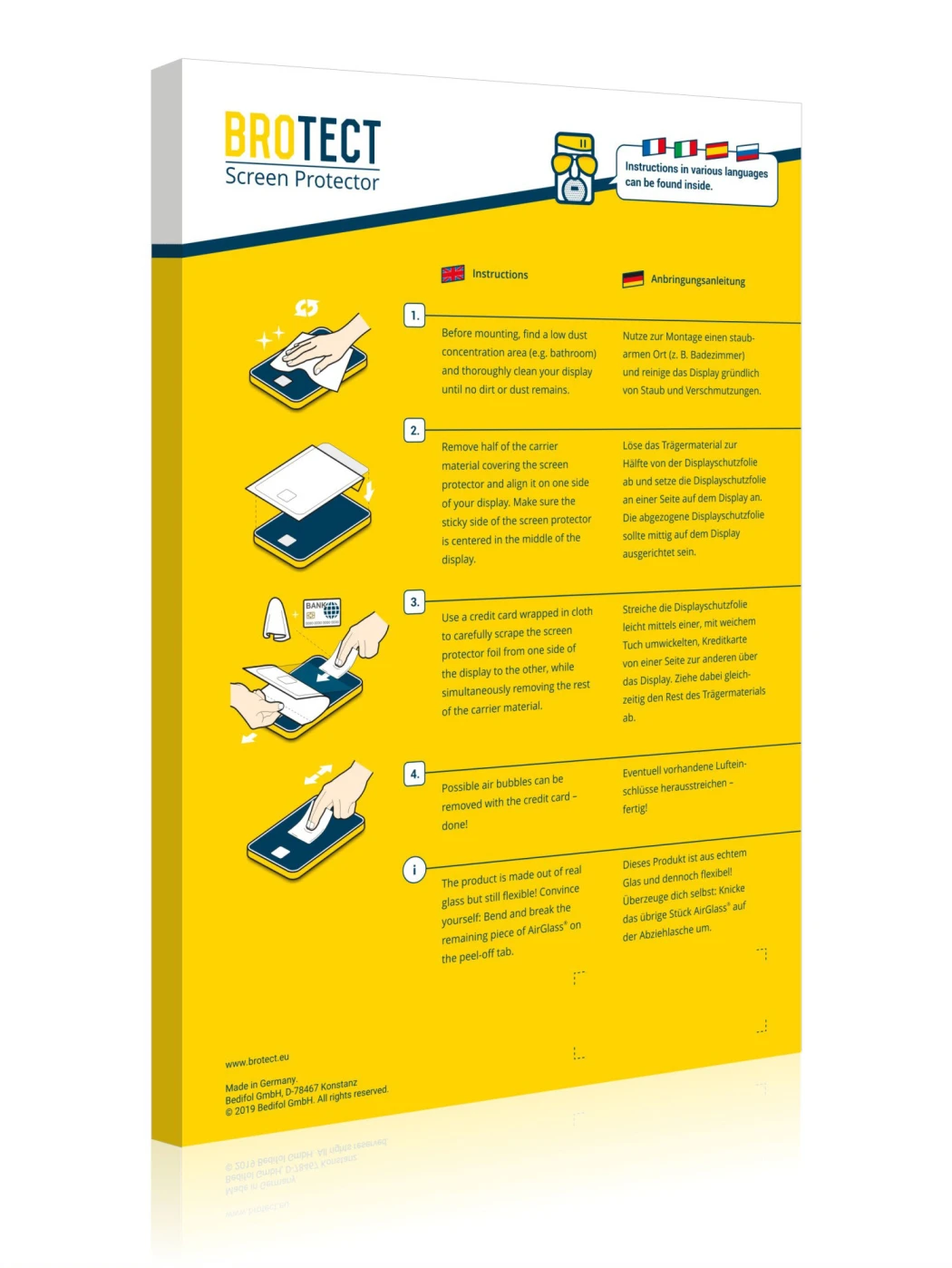 Parte trasera de un envase de producto con el logotipo de la marca BROTECT