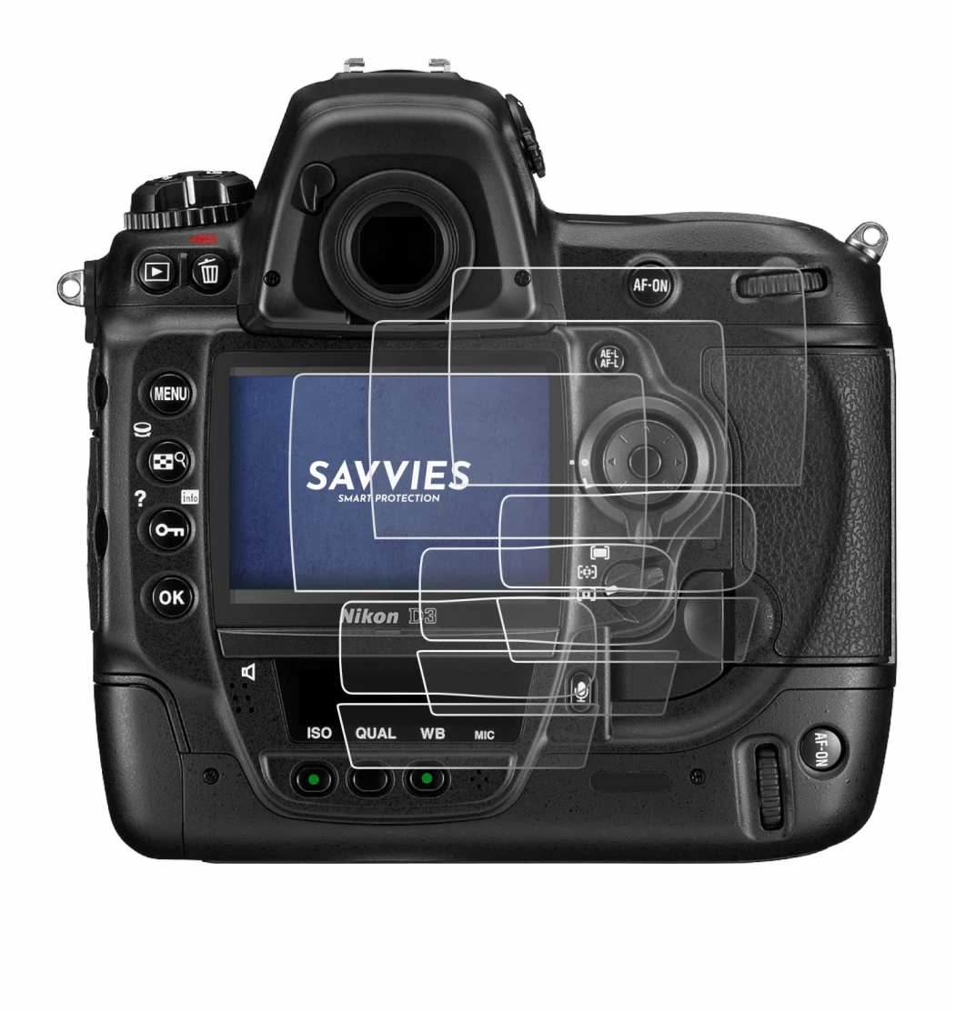Imagen del dispositivo Nikon D3 con una amplia variedad de protectores de pantalla.