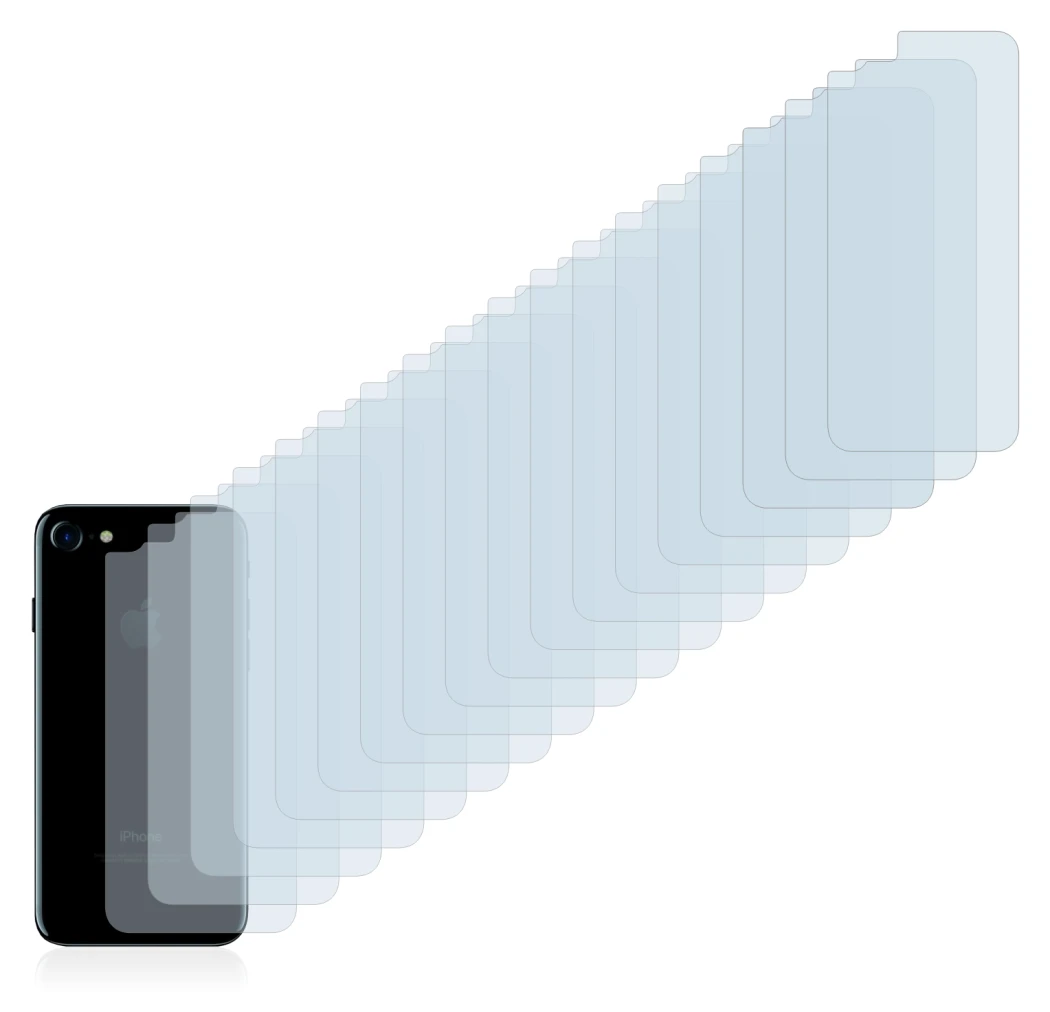 Imagen del dispositivo Apple iPhone 7 Trasera (superficie entera) con una amplia variedad de protectores de pantalla.