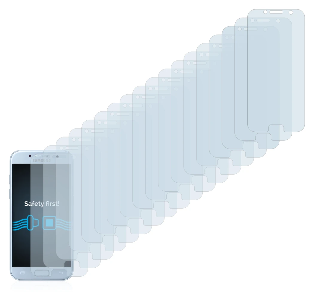 Imagen del dispositivo Samsung Galaxy A5 2017 con una amplia variedad de protectores de pantalla.