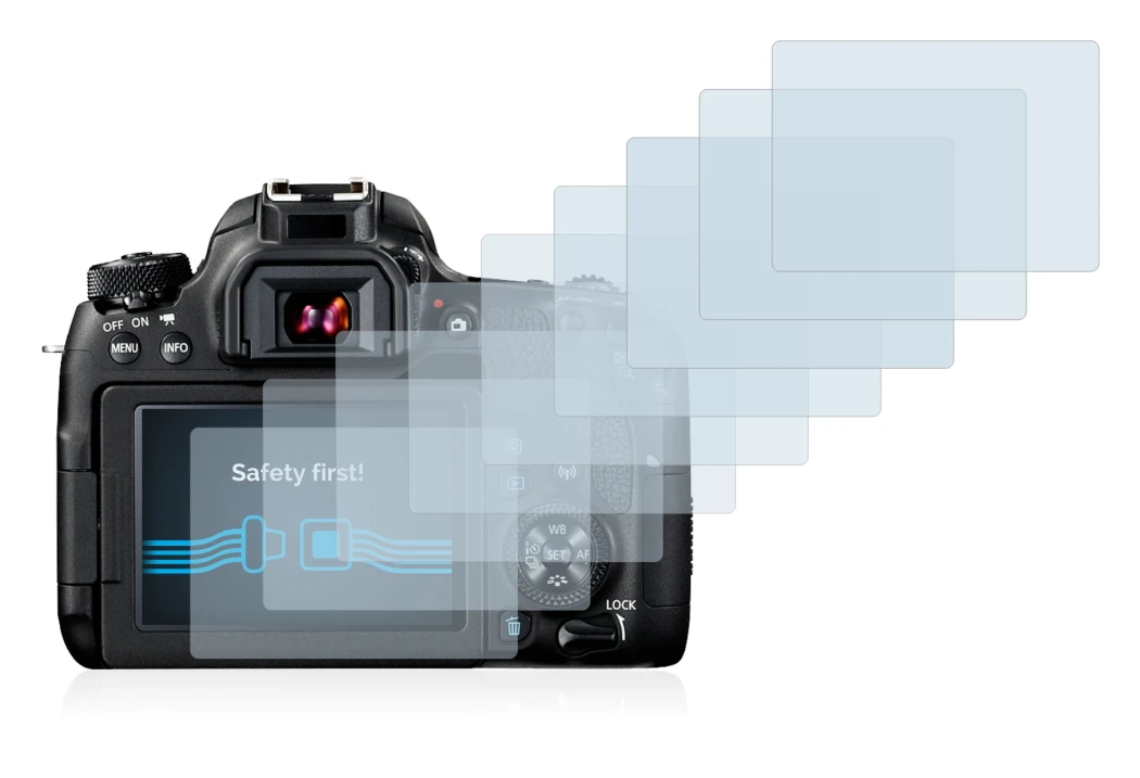 Imagen del dispositivo Canon EOS 77D con una amplia variedad de protectores de pantalla.