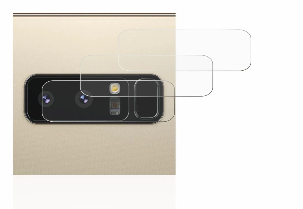 Imagen del dispositivo Samsung Galaxy Note 8 (SÓLO Cámara) con una amplia variedad de protectores de pantalla.