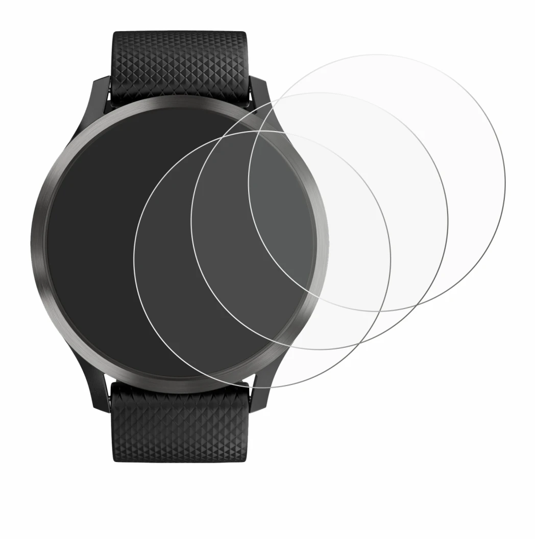 Imagen del dispositivo Garmin vivomove HR con una amplia variedad de protectores de pantalla.