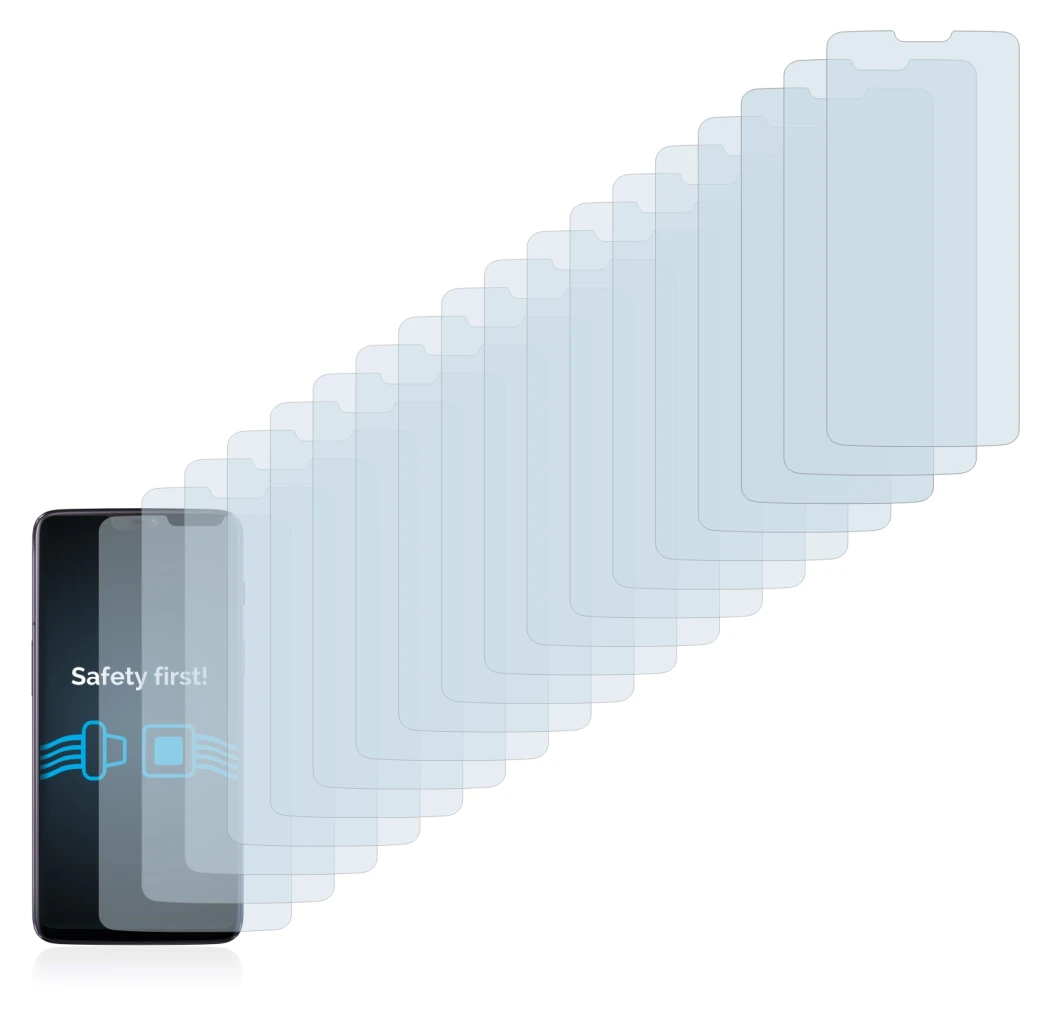 Imagen del dispositivo OnePlus 6 con una amplia variedad de protectores de pantalla.