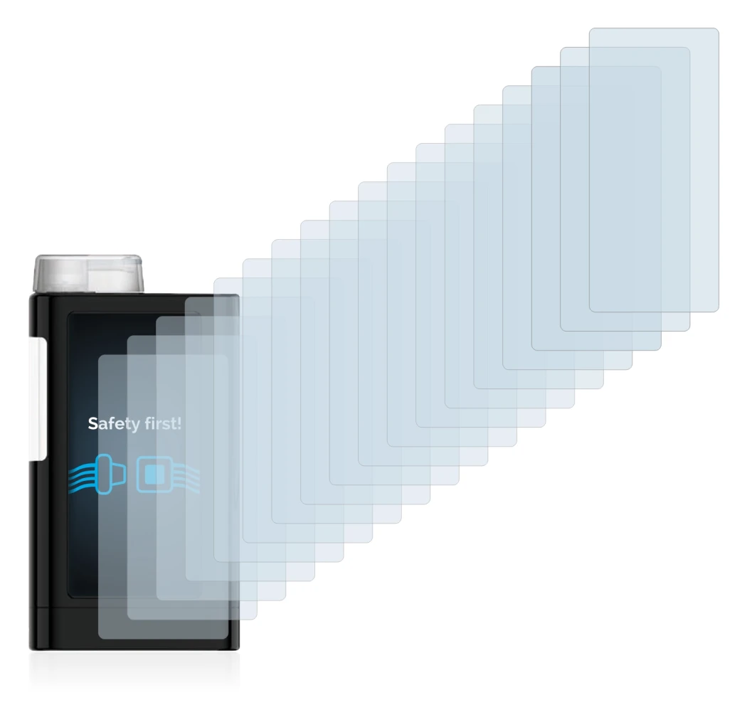 Imagen del dispositivo Mylife YpsoPump con una amplia variedad de protectores de pantalla.