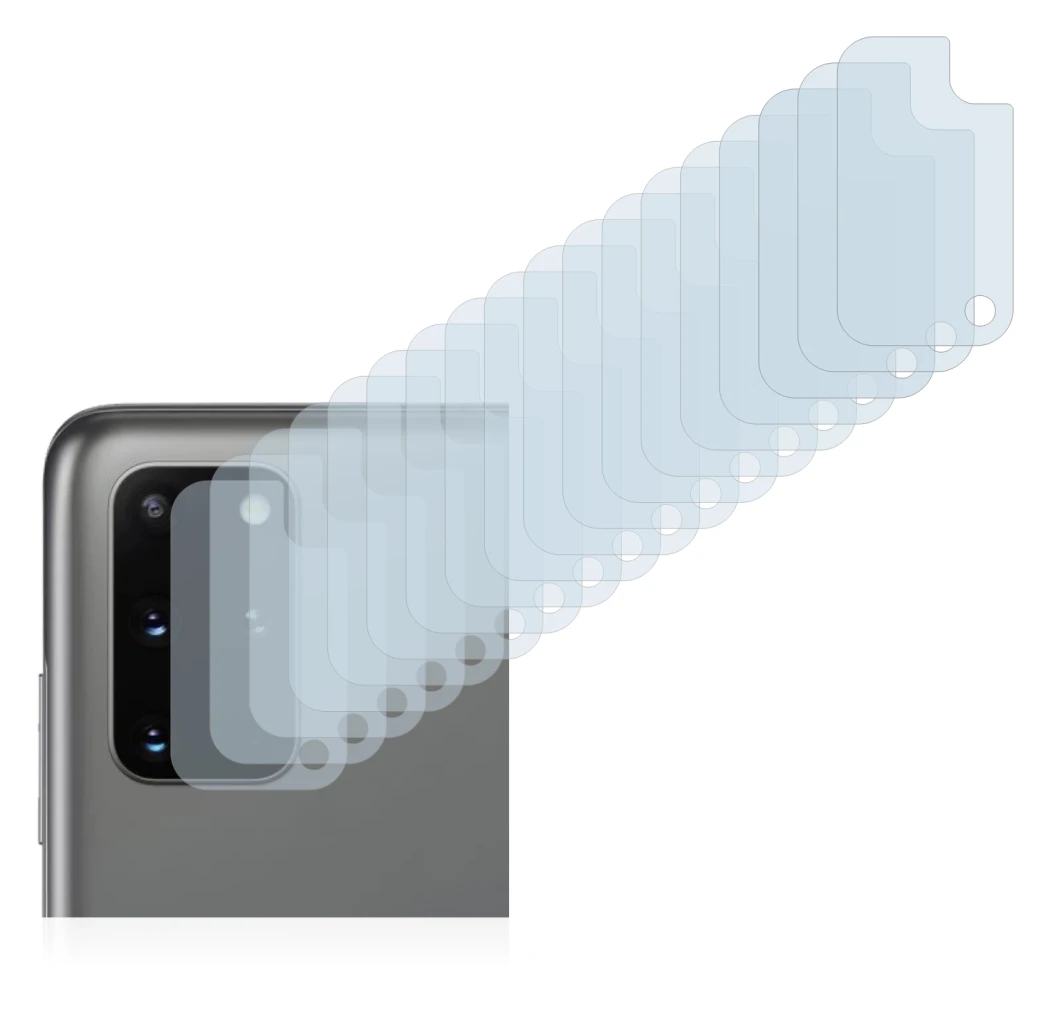 Imagen del dispositivo Samsung Galaxy S20 Plus (SÓLO Cámara) con una amplia variedad de protectores de pantalla.
