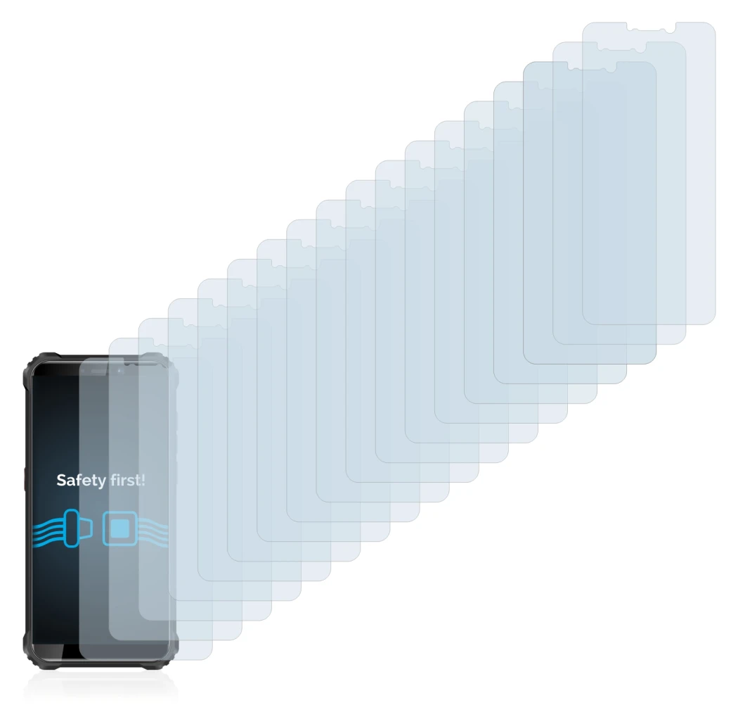 Imagen del dispositivo Oukitel WP5 con una amplia variedad de protectores de pantalla.