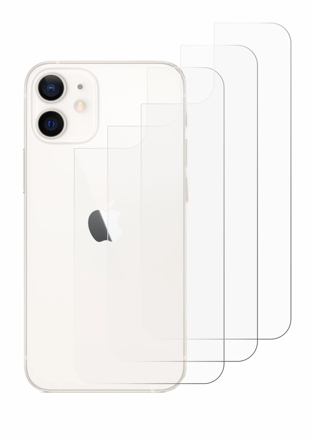 Imagen del dispositivo Apple iPhone 12 mini (Trasero) con una amplia variedad de protectores de pantalla.