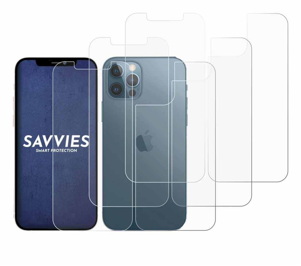 Imagen del dispositivo Apple iPhone 12 Pro Max (Frontal+Trasero) con una amplia variedad de protectores de pantalla.